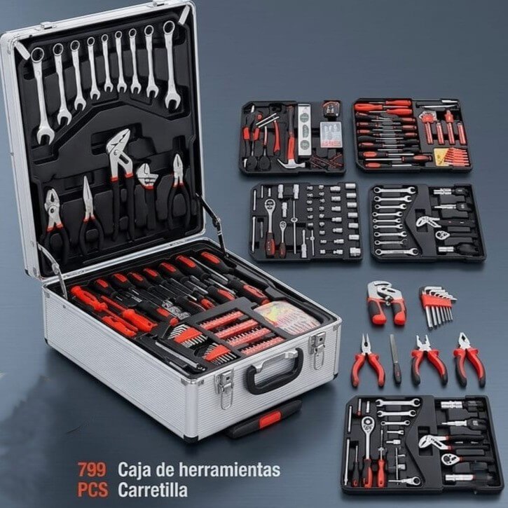 799-Piece Tool Set - Complete Contents 799-piece tool set with mobile rolling case.