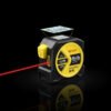 Laser Tape Measure - Precision Distance Display Digital laser tape measure emitting red laser beam with 50m and 5m measurement modes displayed