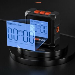 Digital inclinometer gauge and electronic angle finder showing clear LCD readout display