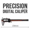 Precision Digital Caliper - Stainless Steel Precision digital caliper with stainless steel hardened jaws and LCD display showing 234mm measurement