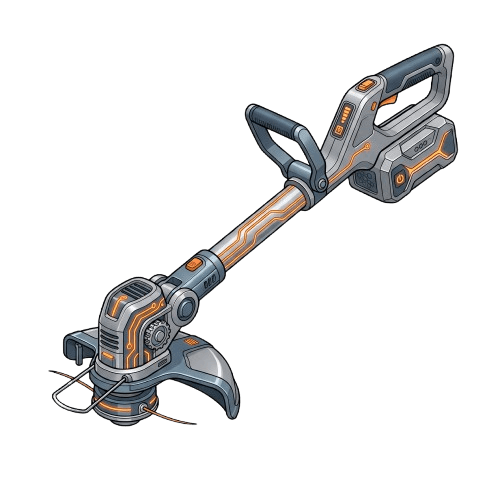 Cordless string trimmer for garden and outdoor use