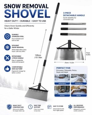 Heavy-Duty Ice Scraper Shovel